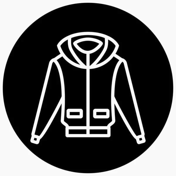 Sakko Symbol Illustration Der Kleidung Kapuze Mantel Vorhanden Vektorsymbol — Stockvektor