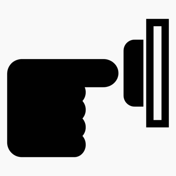 Hand Pushing Button Pressing Button Commercial Line Vector Icon Websites — Vetor de Stock
