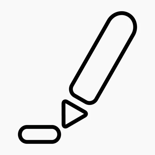 Письмо Ручка Новая Линейная Иконка Значок Вектора Коммерческой Линии Вебсайтов — стоковый вектор
