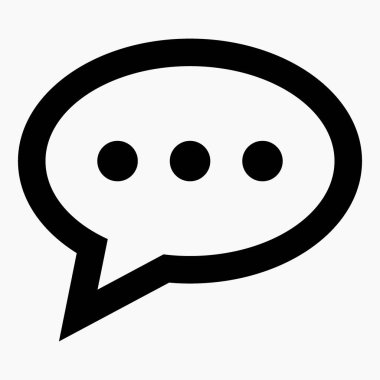Sohbet simgesi, SMS simgesi, yorum simgesi. Web siteleri ve mobil minimal düz tasarım için ticari satır vektör simgesi.