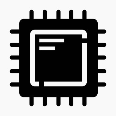 İşlemci simgesi. Çip. Web siteleri ve mobil minimal düz tasarım için ticari satır vektör simgesi.