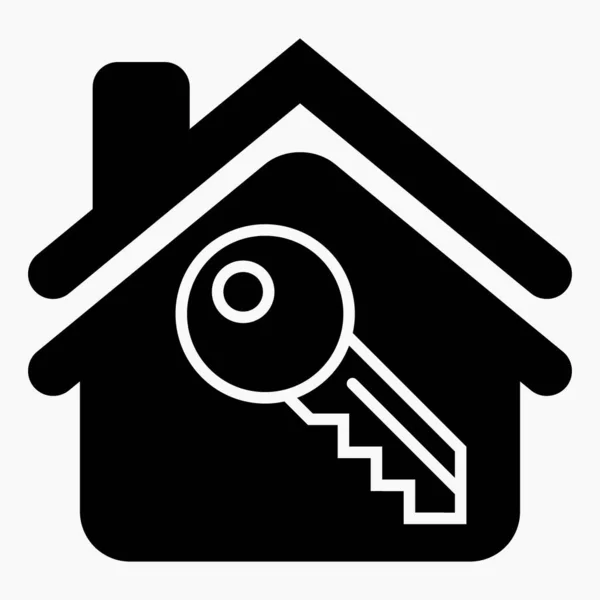 House Key Icon Illustration Closed House Active Alarm Commercial Line — ストックベクタ