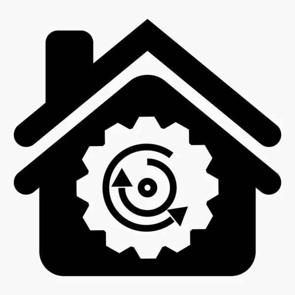 Icon House Setting Installing Smart Home Commercial Line Vector Icon — стоковый вектор