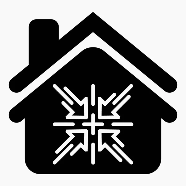 Home Icon Four Arrows Illustration Connection Directions House Brainstorming Room — Vettoriale Stock