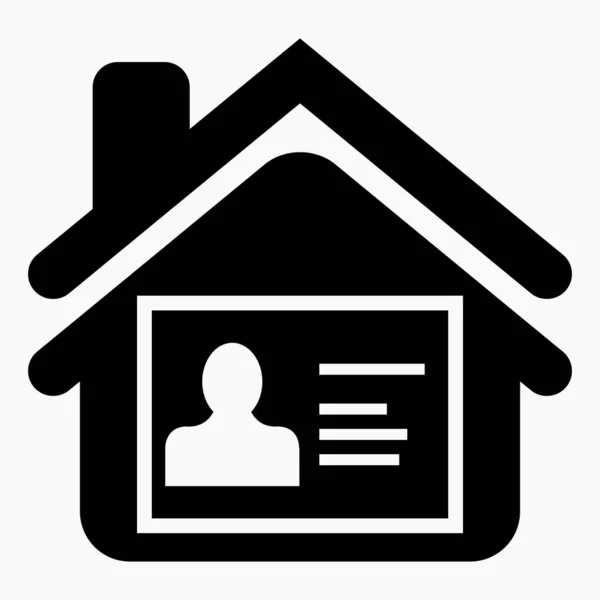 House Icon Subscriber Card Card File Data Residents Database Work — стоковый вектор