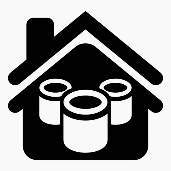 House Barrels Icon Oil Storage Wine Cellar Icon Illustration Liquid — Vettoriale Stock