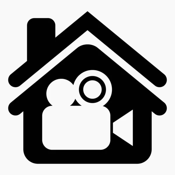 Home Movie Camera Icon Cinema Building Cinema House Vector Icon — Vettoriale Stock