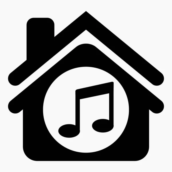 Home Icon Musical Notes Musical House Conservatory Theater Musical Illustration — 图库矢量图片