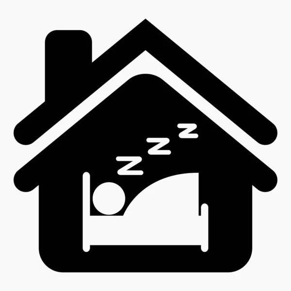 Icon Bed House Hostel Illustration Hotel Motel Guest House Vector — Vector de stock