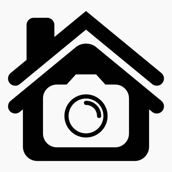 House Camera Icon Illustration Cctv Home Photofixation Home Vector Icon — Stockvector