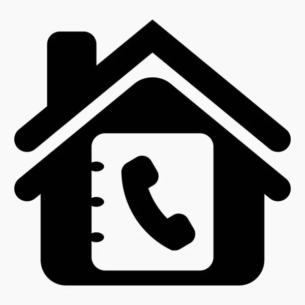 House Icon Phone Number Subscriber Phonebook Phone Number Database Symbol — Stockový vektor