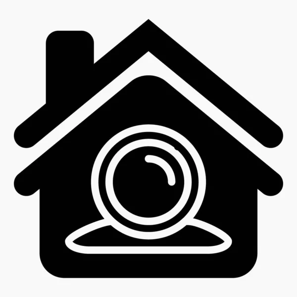 Icon House Video Surveillance Dvr Illustration Home Protection Burglar Alarm — Vettoriale Stock