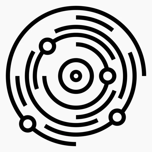 Flat Random Concentric Circles Dots Circle Icon Circle Motion Illustration — 图库矢量图片