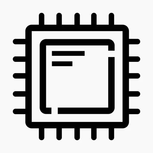 Processor Icon Chip Commercial Line Vector Icon Websites Mobile Minimalistic — Vector de stock