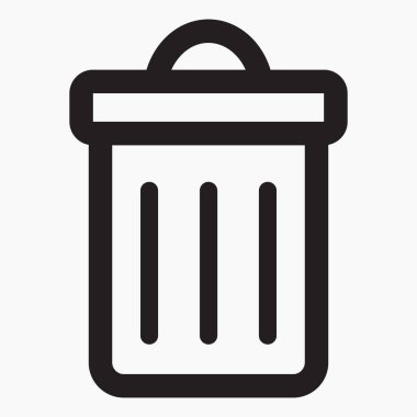 Çöp kutusu simgesi. Dosyaları sil. Atık geri dönüşümü. Vektör simgesi.