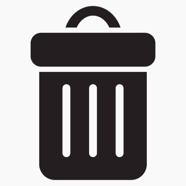 Çöp kutusu simgesi. Dosyaları sil. Atık geri dönüşümü. Vektör simgesi.