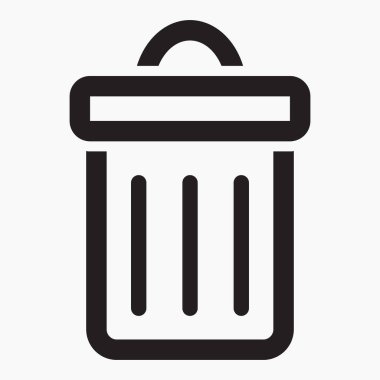 Çöp kutusu simgesi. Dosyaları sil. Atık geri dönüşümü. Vektör simgesi.