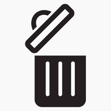 Çöp kutusu simgesi. Dosyaları sil. Atık geri dönüşümü. Vektör simgesi.