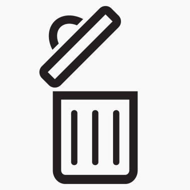 Çöp kutusu simgesi. Dosyaları sil. Atık geri dönüşümü. Vektör simgesi.