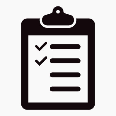 Liste. Dava numaralandırma. Notlar. Kontrol Listesi. Pano simgesi vektör düz tasarımı.