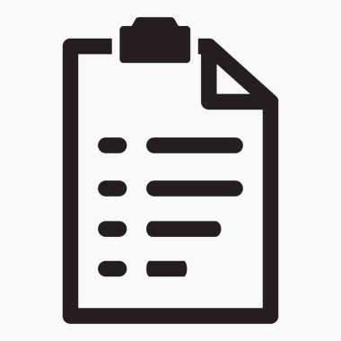 Liste. Dava numaralandırma. Notlar. Kontrol Listesi. Pano simgesi vektör düz tasarımı.