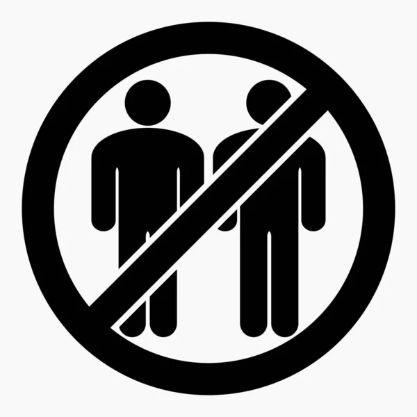 禁止聚集人员 你们不要群策群力 停止集会和会议 禁止人员通行 矢量图标 — 图库矢量图片