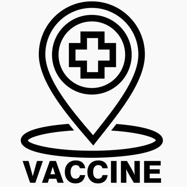 Location Vaccination Coronavirus Vaccine Covid Vaccine Icon Vaccine Center Vector — Archivo Imágenes Vectoriales