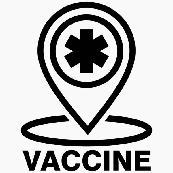 Location Vaccination Coronavirus Vaccine Covid Vaccine Icon Vaccine Center Vector — Archivo Imágenes Vectoriales