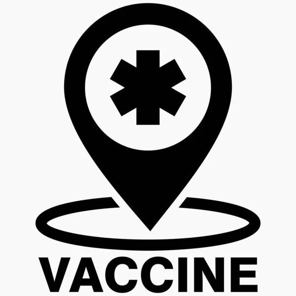 Ort Der Impfung Coronavirus Impfstoff Covid Impfstoff Symbol Impfzentrum Vektorsymbol — Stockvektor