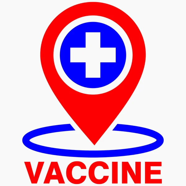 Location Vaccination Coronavirus Vaccine Covid Vaccine Icon Vaccine Center Vector — ストックベクタ