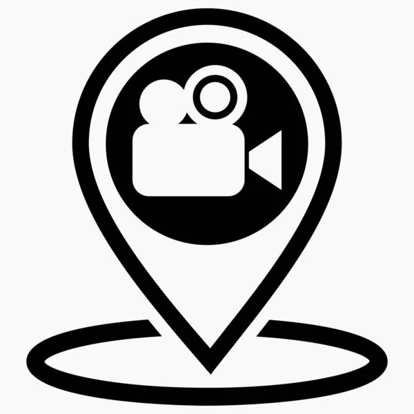 Helyszín Videokamera Mozi Földrajzi Elhelyezkedése Elektronikai Bolt Videofelvétel Helye Szél — Stock Vector