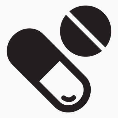 İlaç ikonu. İlaçlar. Vitaminler. Hastaların tedavisi için. Vektör simgesi.
