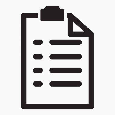 Liste. Dava numaralandırma. Notlar. Kontrol Listesi. Pano simgesi vektör düz tasarımı.