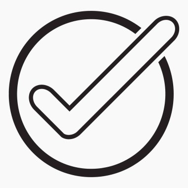 Simge tamam. Eylem onayı. Hesap kutusu. Tercih. Vektör simgesi.