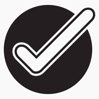 Simge tamam. Tamam ikon. Eylem onayı. Hesap kutusu. Tercih. Vektör simgesi.