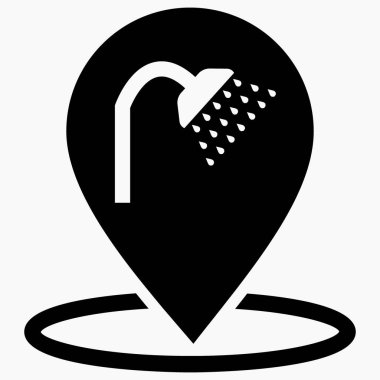 Duşta. Hijyen odası. Duş alıyorum. Vektör simgesi.