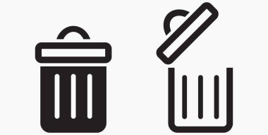 Çöp kutusu simgesi. Dosyaları sil. Atık geri dönüşümü. Vektör simgesi.