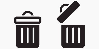 Çöp kutusu simgesi. Dosyaları sil. Atık geri dönüşümü. Vektör simgesi.