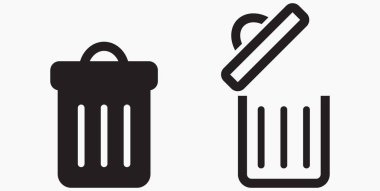 Çöp kutusu simgesi. Dosyaları sil. Atık geri dönüşümü. Vektör simgesi.