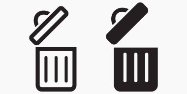 Çöp kutusu simgesi. Dosyaları sil. Atık geri dönüşümü. Vektör simgesi.