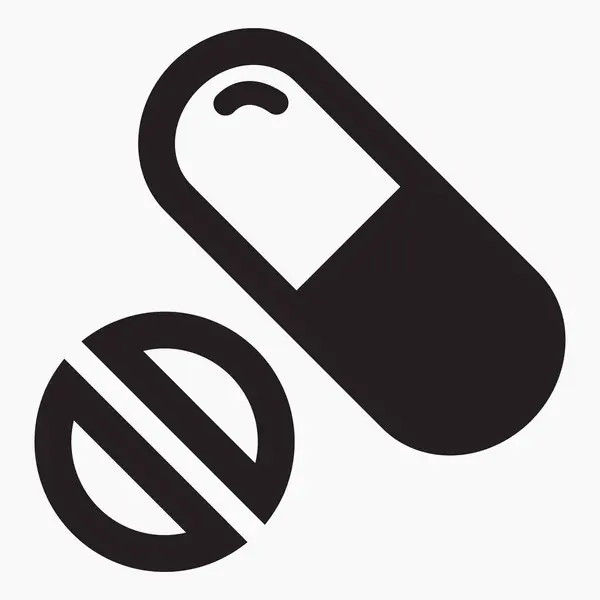 Pills Icon Medicines Vitamins Treatment Sick Vector Icon — Stok Vektör