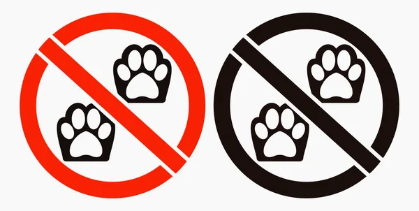 Zákaz Zvířat Tomu Psovi Nechoď Psy Nepoužívejte Domácí Zvířata Ikona — Stockový vektor