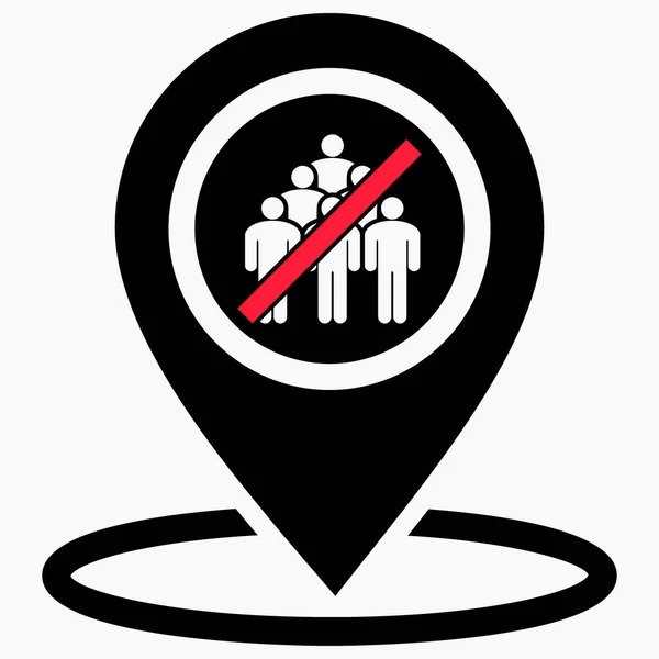 Ban Gathering People Ban Collecting Location People Banning Visits Vector — ストックベクタ
