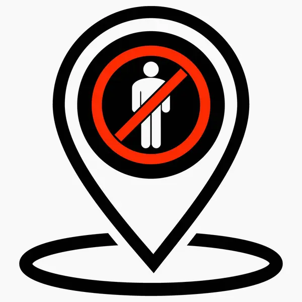Ban Gathering People Ban Collecting Location People Banning Visits Vector — Vettoriale Stock
