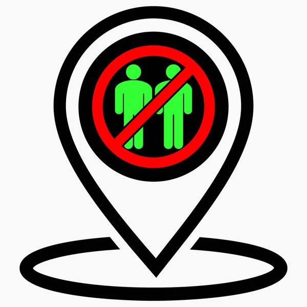Ban Gathering People Ban Collecting Location People Banning Visits Vector — Vettoriale Stock