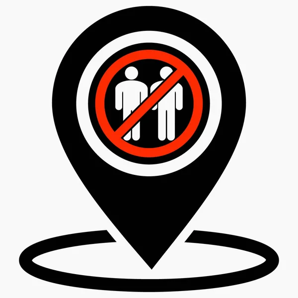 Ban Gathering People Ban Collecting Location People Banning Visits Vector — Stock Vector