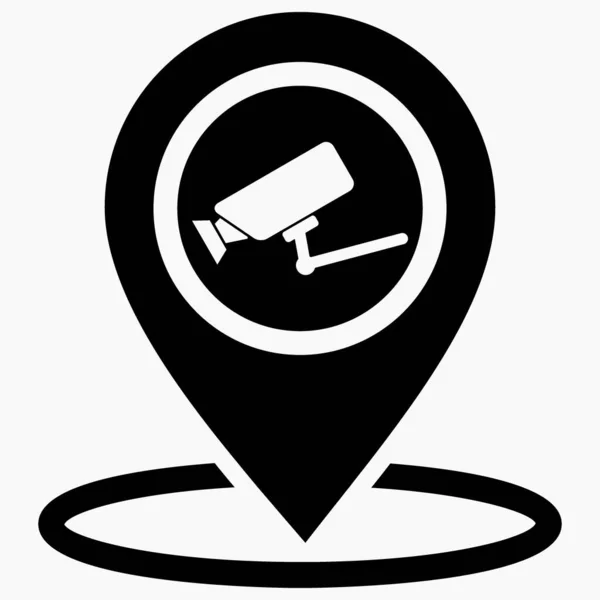 Gps Video Surveillance Location Surveillance Camera Video Surveillance Icon Map — Stock Vector