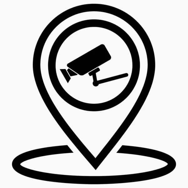 Gps Відеоспостереження Розташування Камери Спостереження Піктограма Відеоспостереження Карті Піктограма Вектора — стоковий вектор