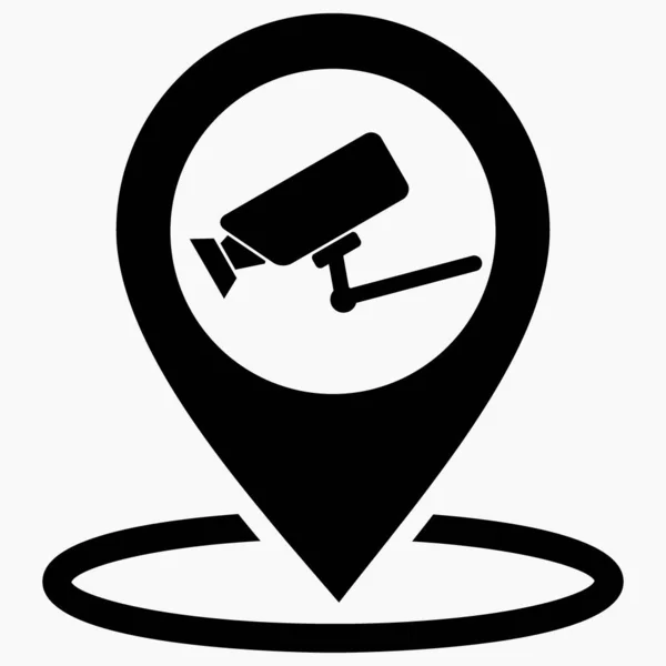 Gps Відеоспостереження Розташування Камери Спостереження Піктограма Відеоспостереження Карті Піктограма Вектора — стоковий вектор