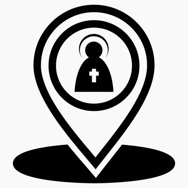 Location Church Point Interest Map Monuments Gps Vector Icon — Stok Vektör